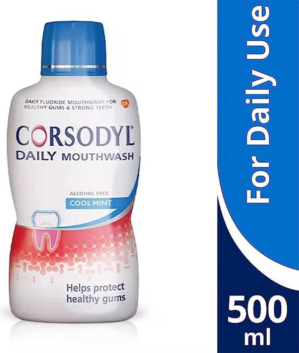Corsodyl Daily Care - Mondwater - Alcohol Free - Cool Mint - 500ml