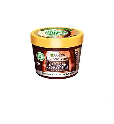 Garnier Ultimate Blends Cocoa Butter 3-in-1: Pre-shampoo, Conditioner, Hair Mask, for Dry, Curly hair