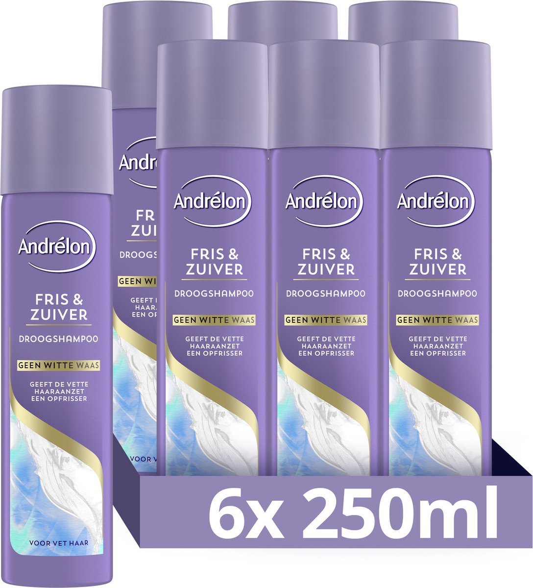 Andrélon Droogshampoo Fris & Zuiver - 6 x 245 ml - Voordeelverpakking