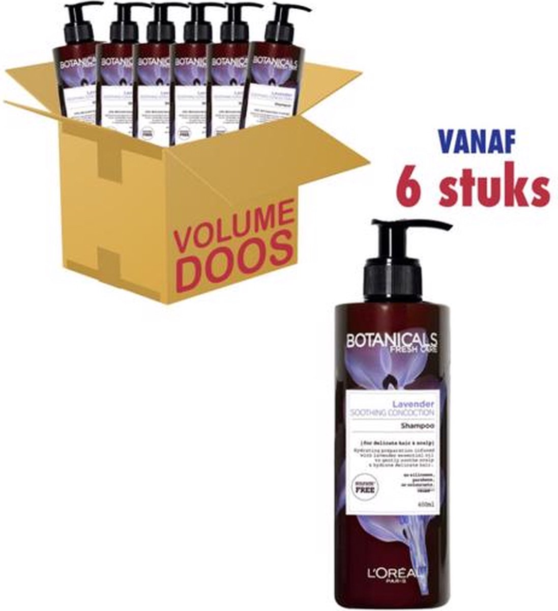 L'Oreal Botanicals Lavender Soothing Concoction Shampoo 6 x 400ml