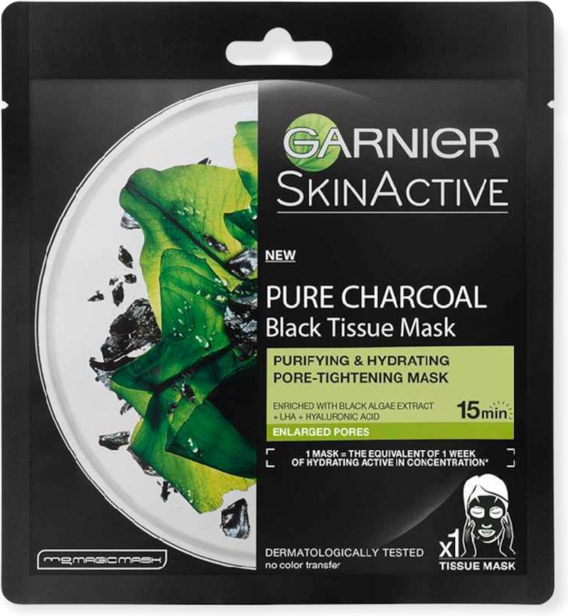 Garnier SkinActive Masker Pure Charcoal Black Tissue Gezichtsmasker