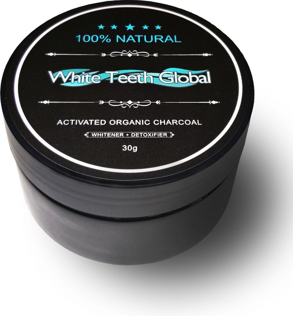 Activated Charcoal van White Teeth Global, voor stralend witte tanden. Tandenbleek, houtskool whitening.