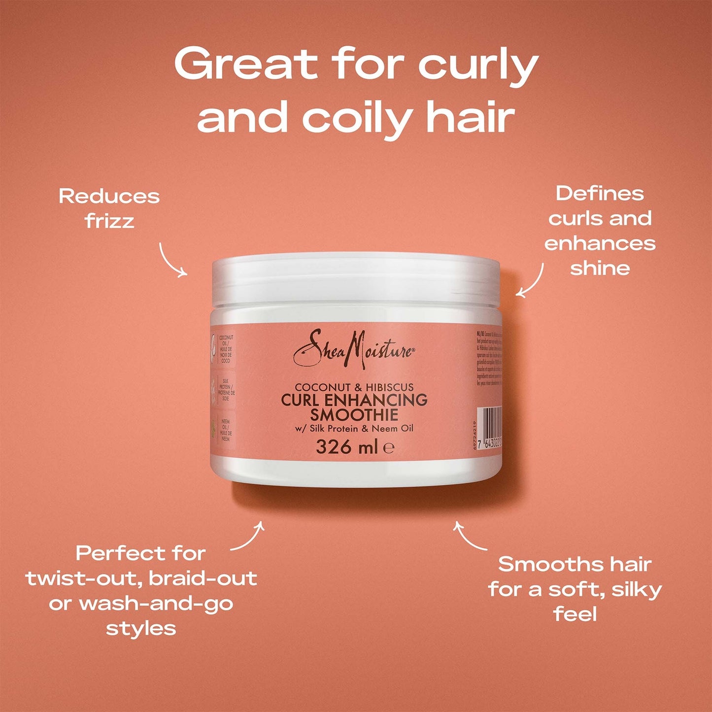 Shea Moisture Coconut & Hibiscus Curl Enhancing Smoothie 326ml