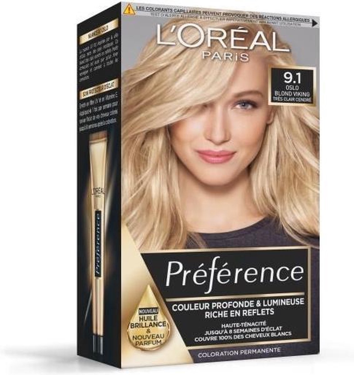 L'OREAL PARIS PrÈference Permanent Color 9.1 Zeer licht asblond