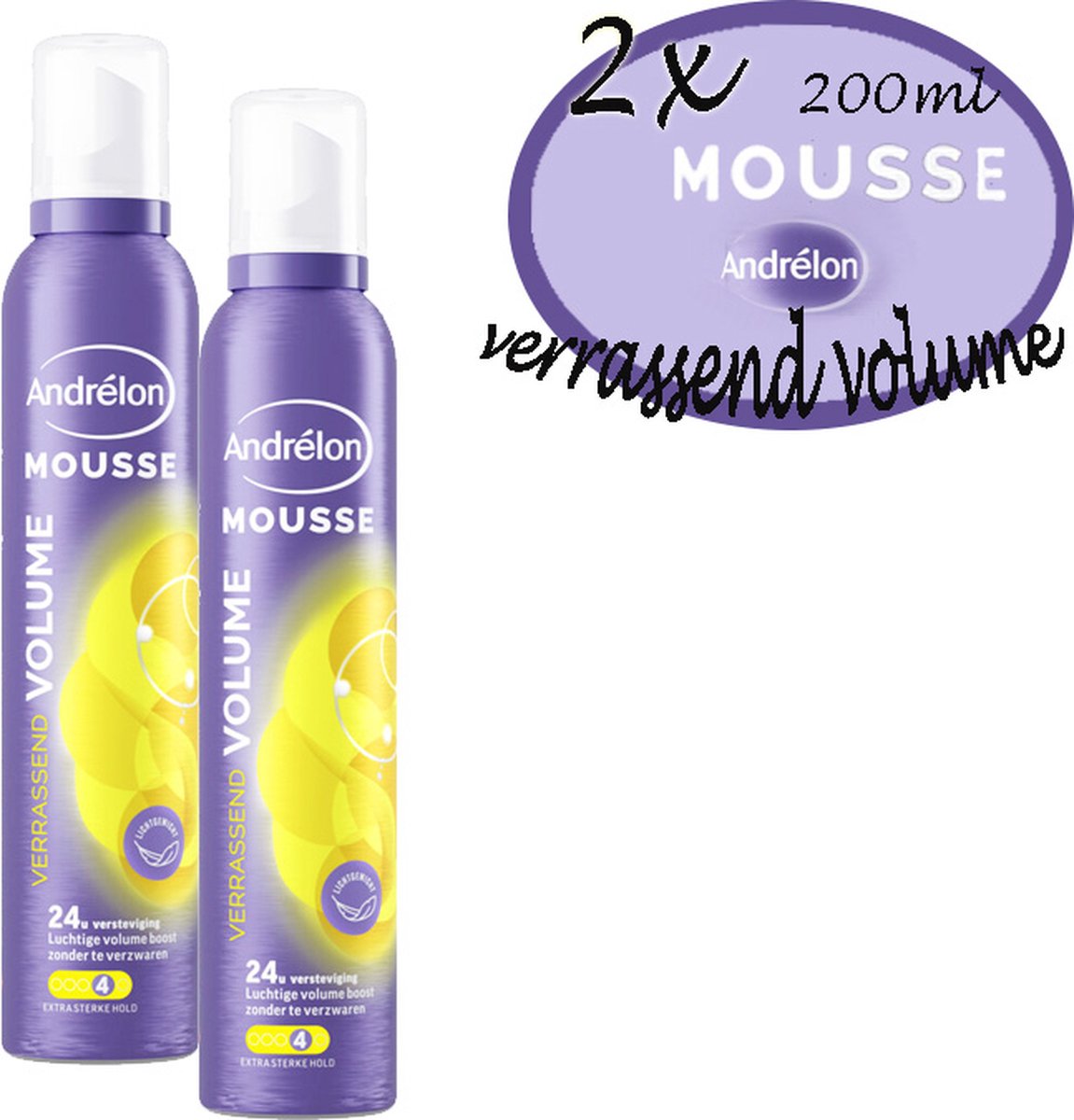 Duo pak: Andrelon Mousse Verrassend volume- 2x 200ml