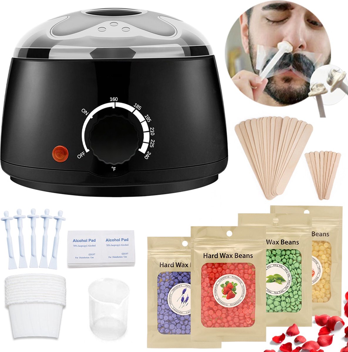 Lupio ontharingswax - waxverwarmer - Ontharingspot - Ontharingsverwarmer Machine - Waxset - Verwijder ongewenst haar