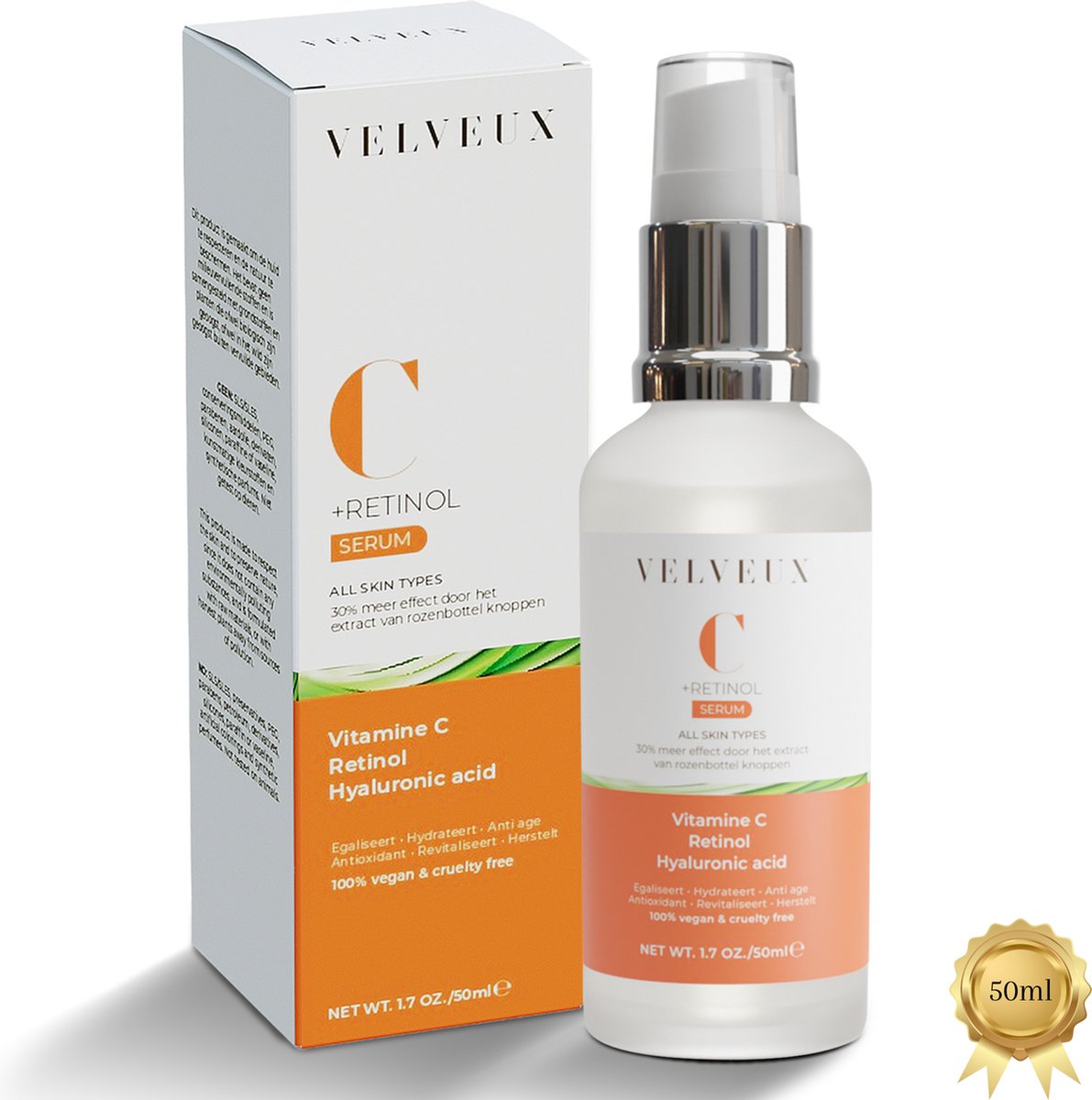 (Basis bundel) Oliva Face Cream & Vit C en Retinol Serum - Vegan & Natuurlijk