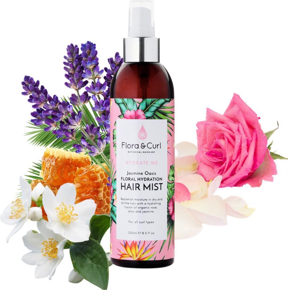 Flora & Curl Jasmine Oasis Floral Hydration Hair Mist 250 ML - Curly Girl Proof