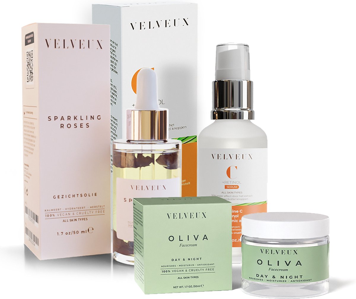 (Basis bundel) Oliva Face Cream & Vit C en Retinol Serum - Vegan & Natuurlijk