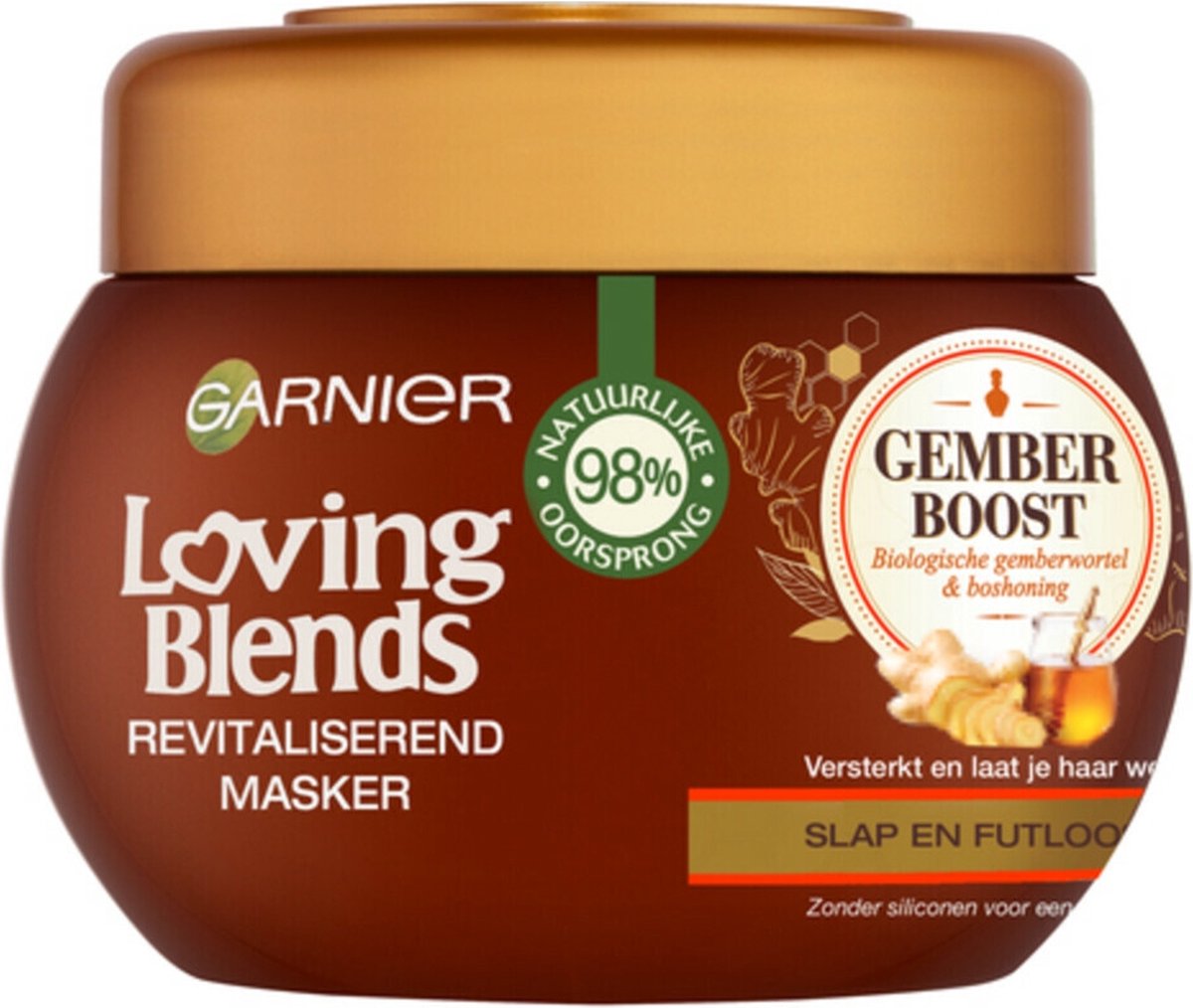 Garnier Loving Blends Gember Boost Haar Masker - 300 ml - Voor Slap en Futloos Haar