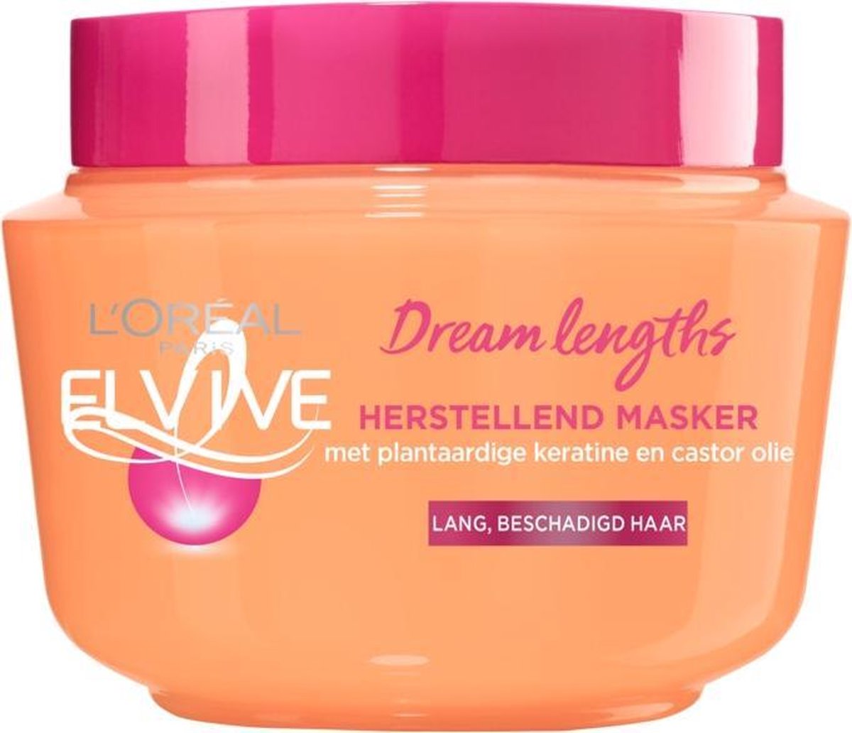 L'Oréal Paris Elvive Dream Lengths Haarmasker - 6 x 300 ml - Lang & Beschadigd Haar - Voordeelverpakking