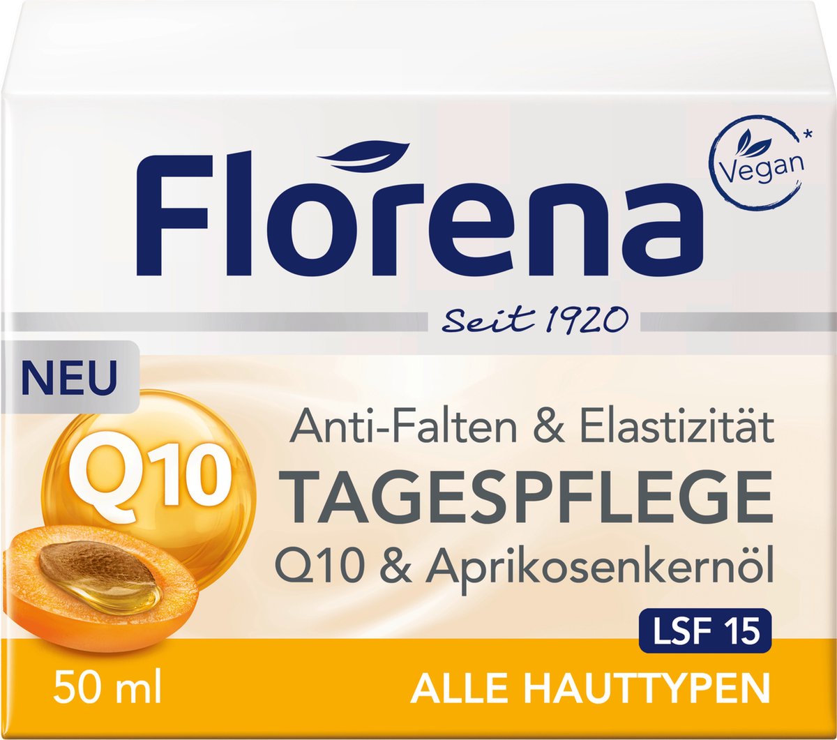 Florena Dagcrème Q10 & Abrikozenpitolie, 50 ml