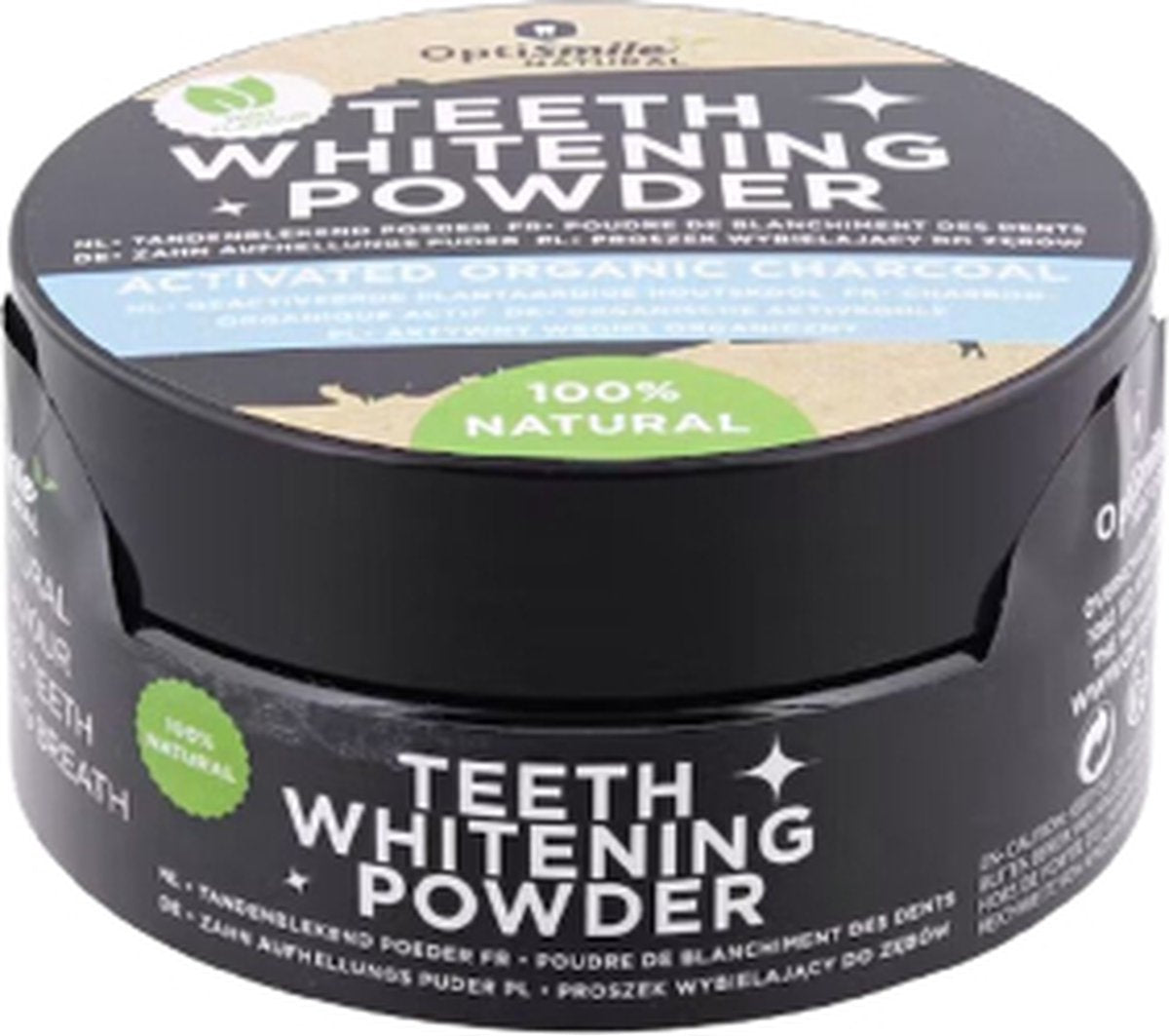 Bleekpoeder Tanden - Houtskool - Zwart - Set van 2 - Mint - Tanden Bleken - Teeth whitening powder