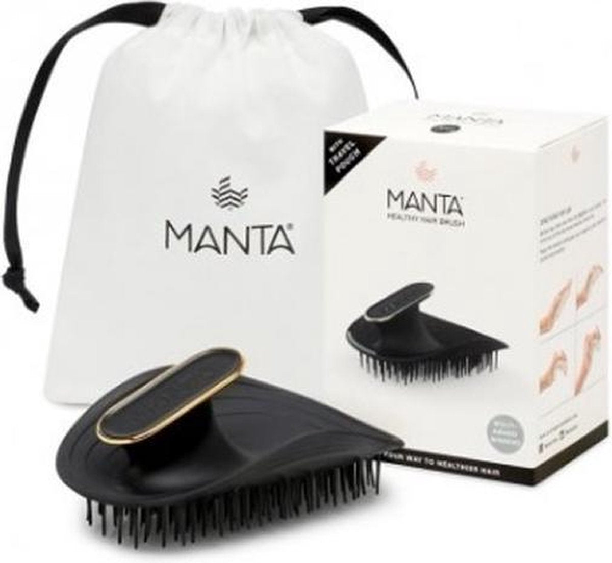 Healthy Hair Brush Ultra Gentle #black-gold 1 Pz