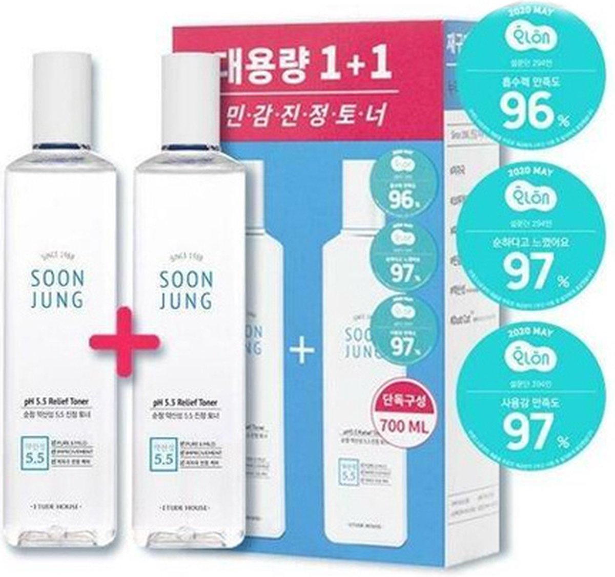 Etude House Soon Jung PH 5.5 Relief Toner 350ml 1+1 350ml + 350ml