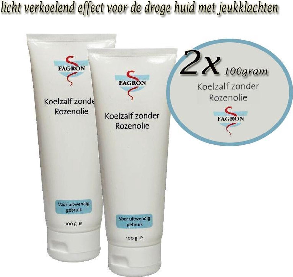 Fagron- koelzalf (zonder rozenolie) 2x 100gram