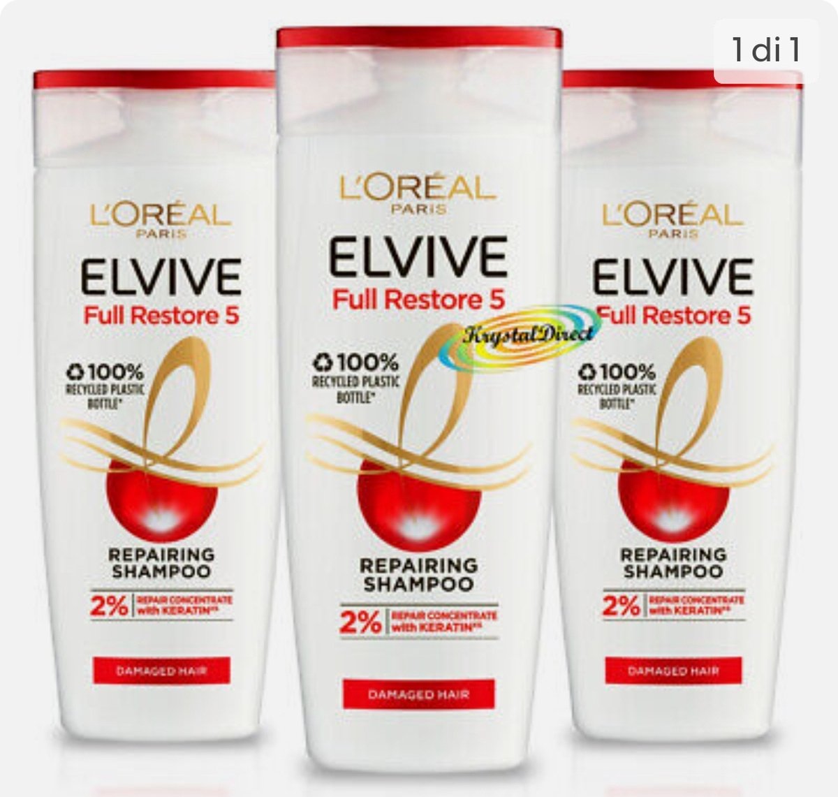 Loreal Elvive Full Restore 5 Keratine Reparatie Shampoo 3x400ml