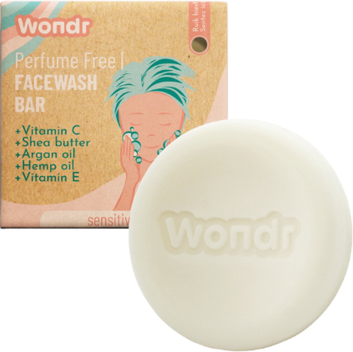 WONDR care Facewash bar - Parfumvrij - Hydraterend - Unisex