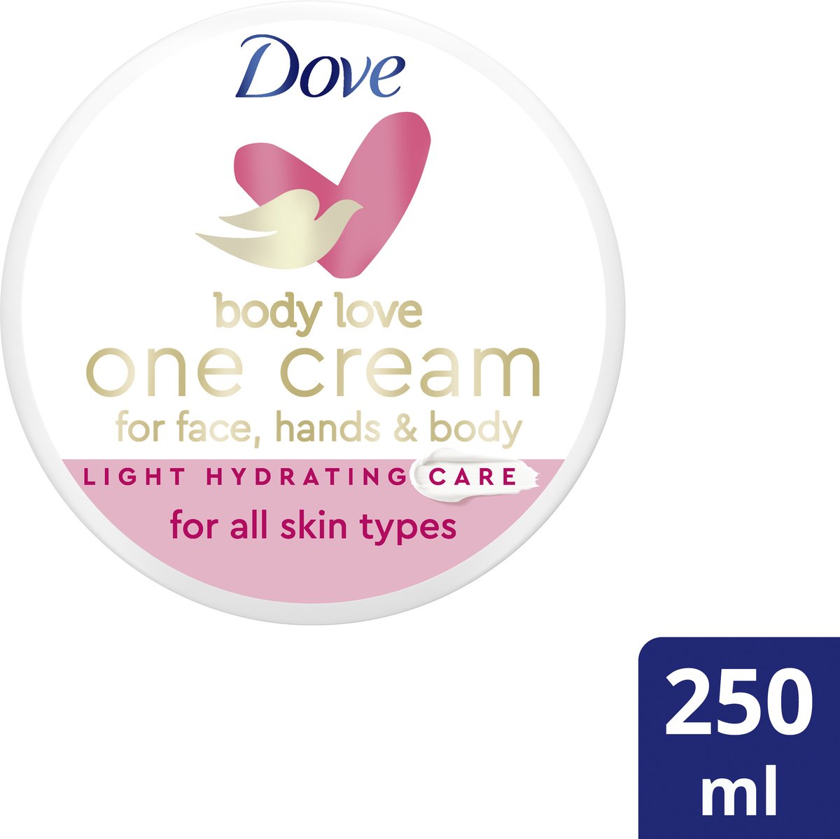 Dove Body Love One Cream Light Hydraterende Bodycrème - 6 x 250 ml - Voordeelverpakking