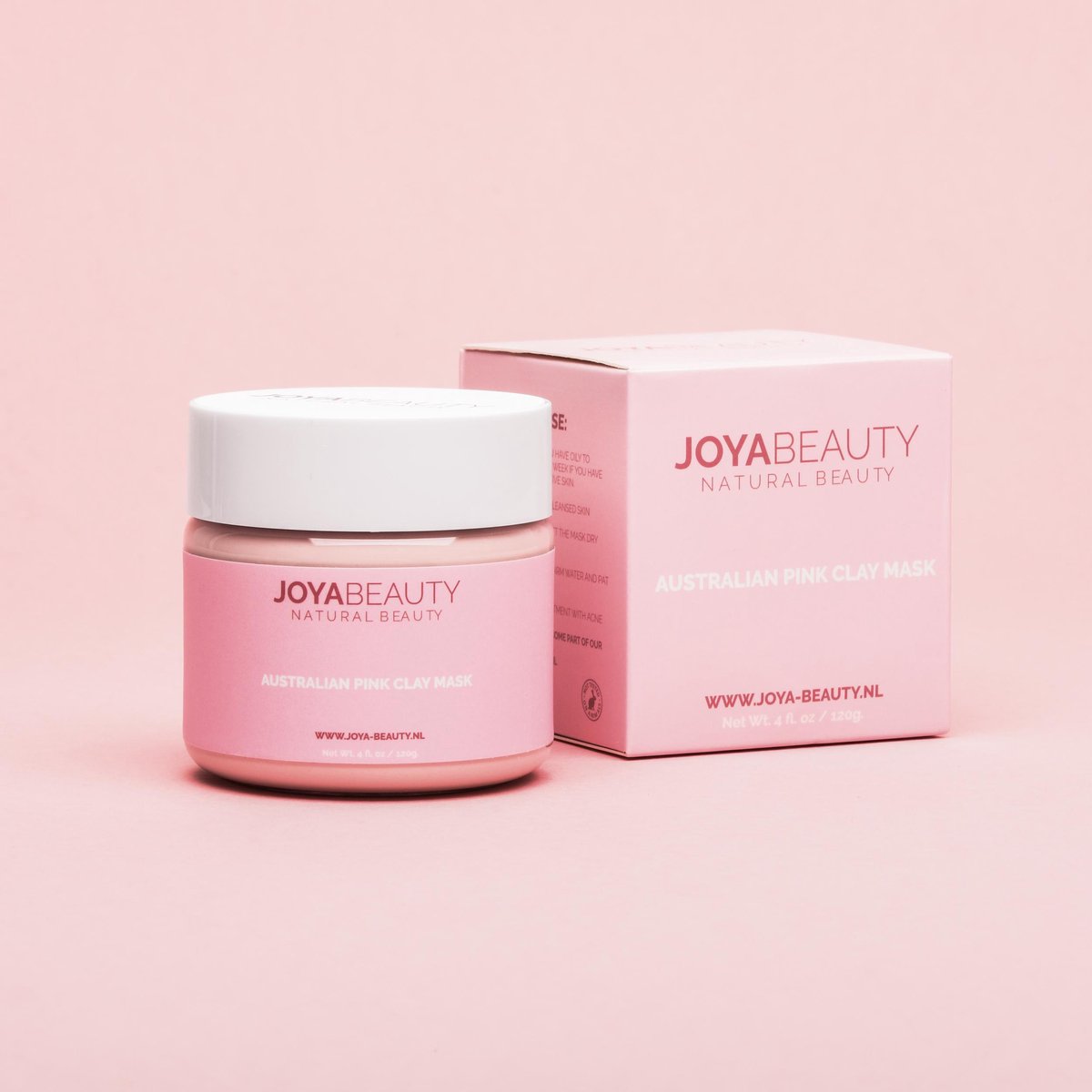 Joya Beauty® Roze Kleimasker uit Australië 120 gr van Joya Beauty | Australian Pink Clay Mask | 10 min Detox Masker | Geïrriteerde Huid Masker