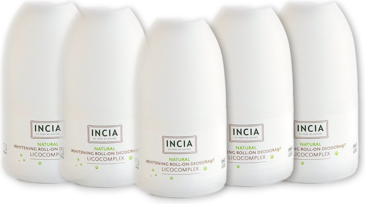 INCIA 100% Natuurlijke Deodorant voor Donkere Oksels - 5x 50 ml - tegen Zweetoksels - Vegan