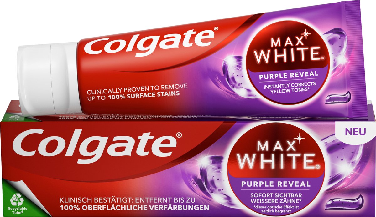 Colgate Tandpasta Max White Purple Reveal, 75 ml
