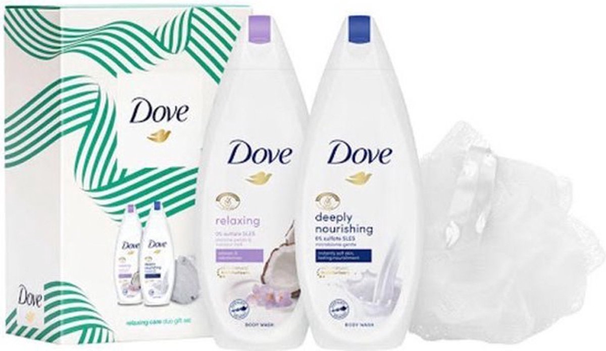 Geschenk Dove Women – Duo 2x Douchegel 225ml + puff