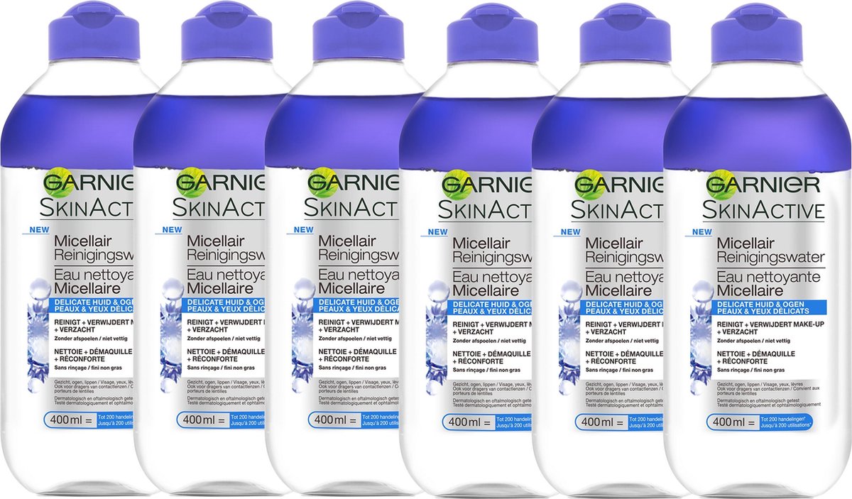 Garnier Skinactive Micellair Reinigingswater Delicate Huid en Ogen - 3 x 400 ml - Micellair Water Voordeelverpakking