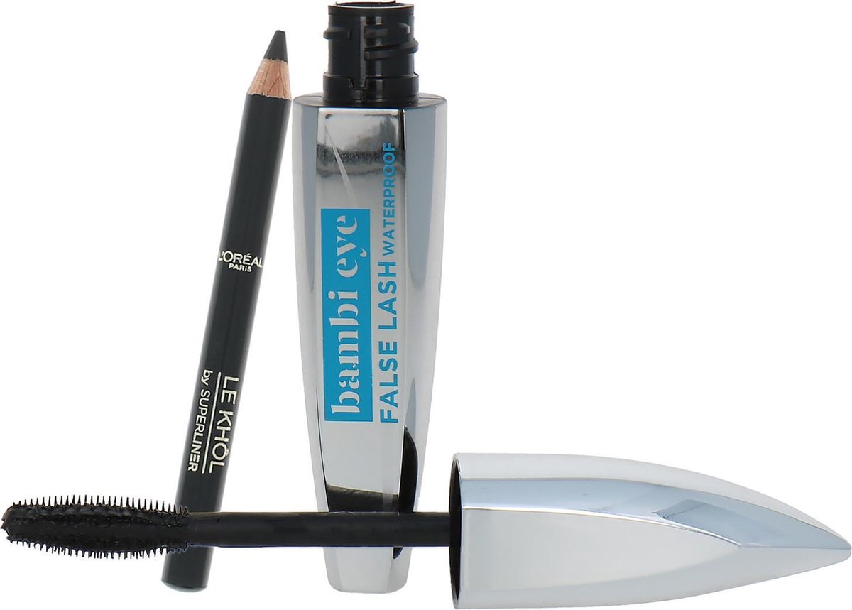 L'Oréal False Lash Bambi Eyes Waterproof Mascara + Le Khol Liner Gift set - Black-101 Midnight Black