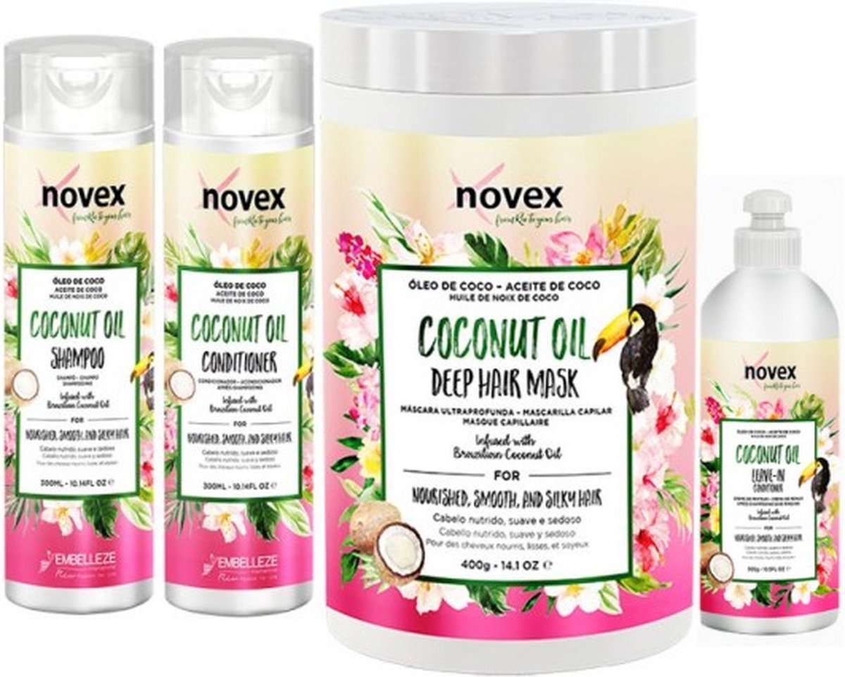 NOVEX COCONUT OIL Shampoo + Conditioner + Leave in + Masker