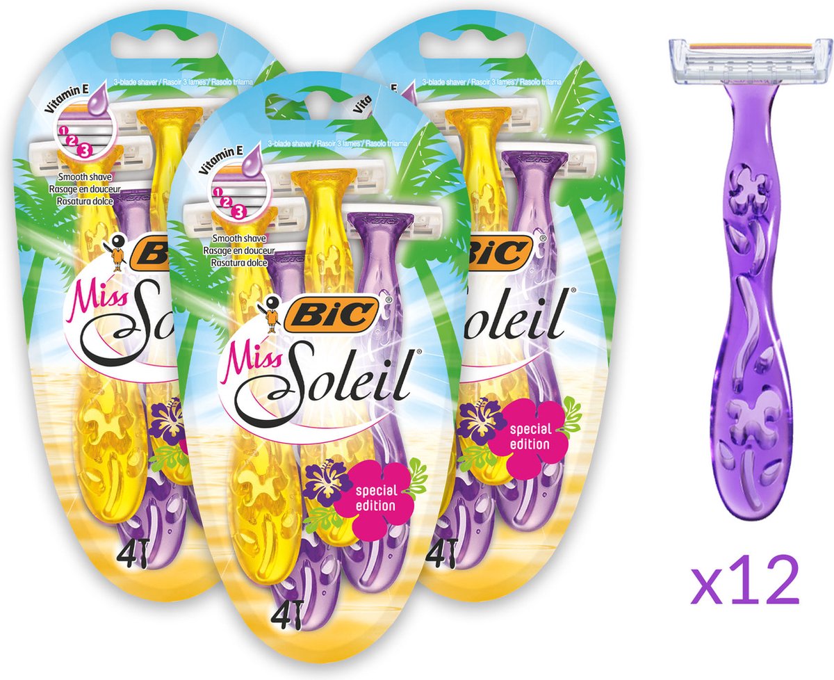 BIC Miss Soleil Sensitive Scheermesjes voor dames - set van 10 scheermesjes in 2 kleuren