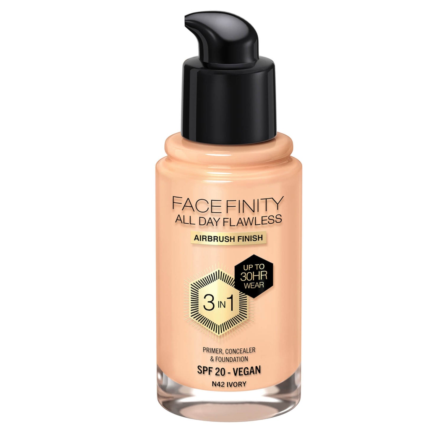 Max Factor Facefinity All Day Flawless 3 in 1 Vegan Foundation 30ml (Various Shades) - C50 - NATURAL ROSE