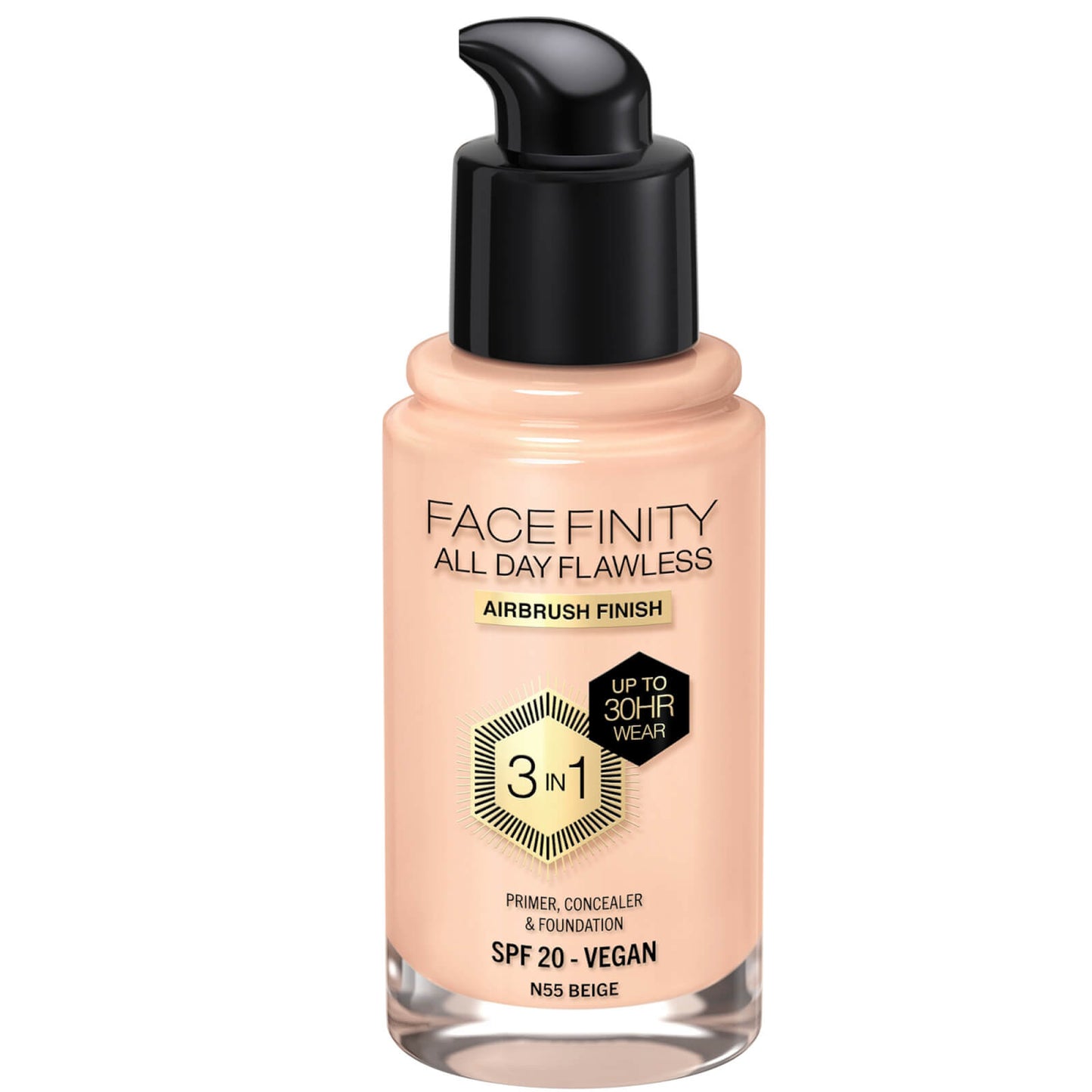 Max Factor Facefinity All Day Flawless 3 in 1 Vegan Foundation 30ml (Various Shades) - C50 - NATURAL ROSE