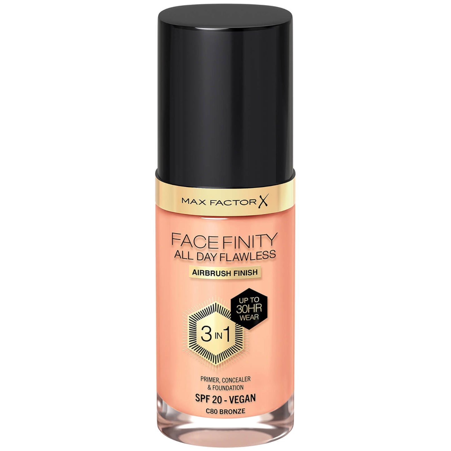 Max Factor Facefinity All Day Flawless 3 in 1 Vegan Foundation 30ml (Various Shades) - C50 - NATURAL ROSE