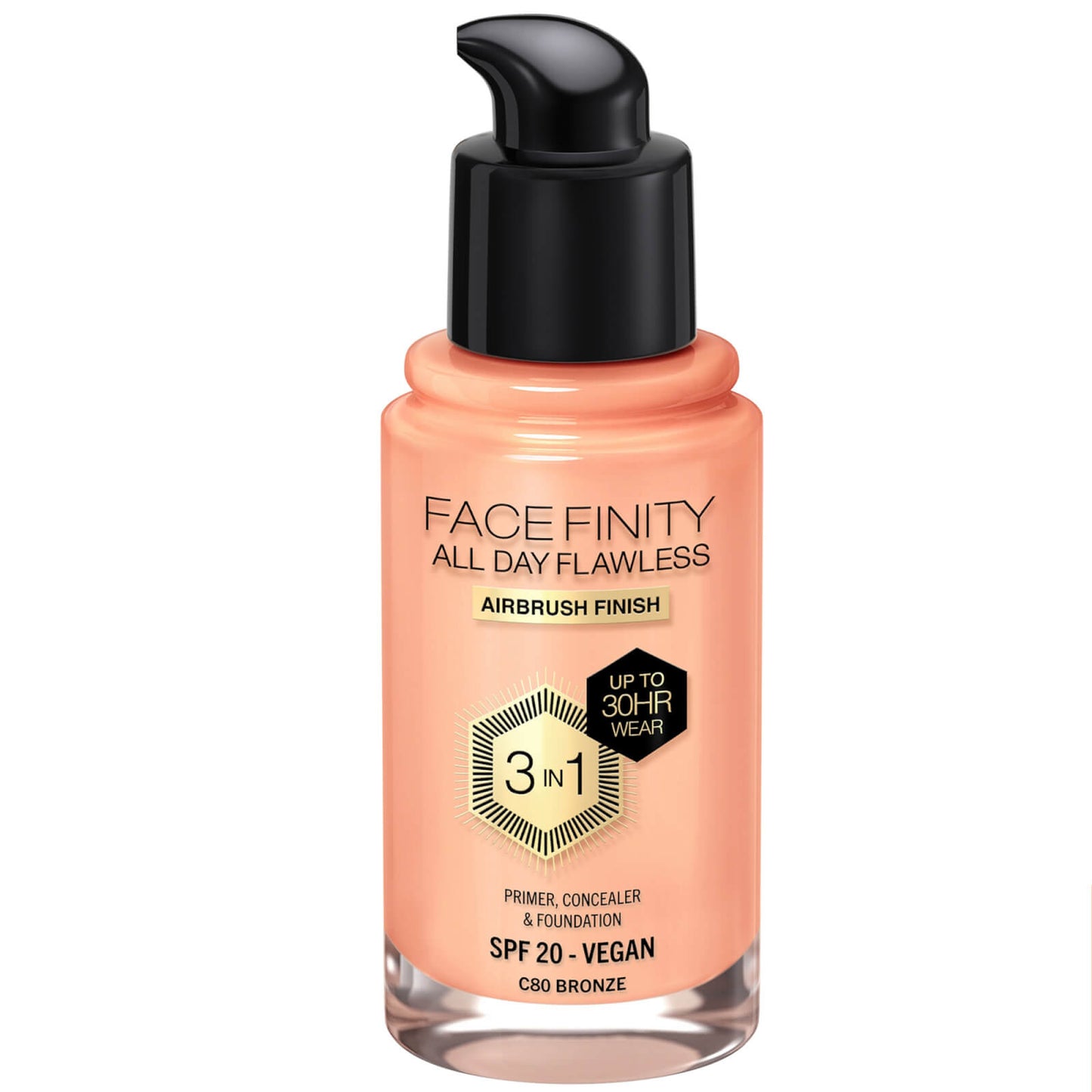 Max Factor Facefinity All Day Flawless 3 in 1 Vegan Foundation 30ml (Various Shades) - C50 - NATURAL ROSE
