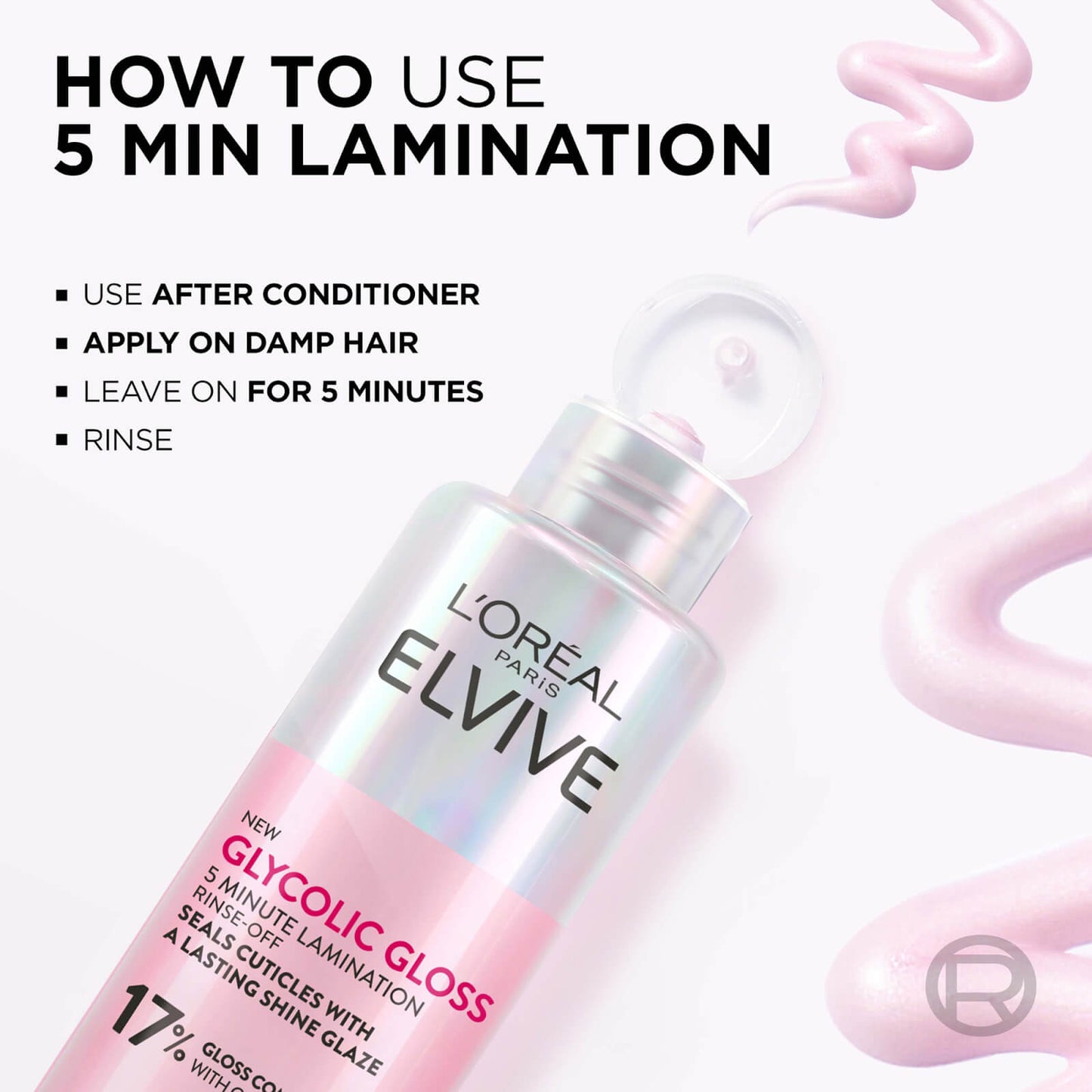 L'Oréal Paris Elvive Glycolic Gloss Rinse-Off 5 minute Lamination Treatment for Dull Hair 150ml