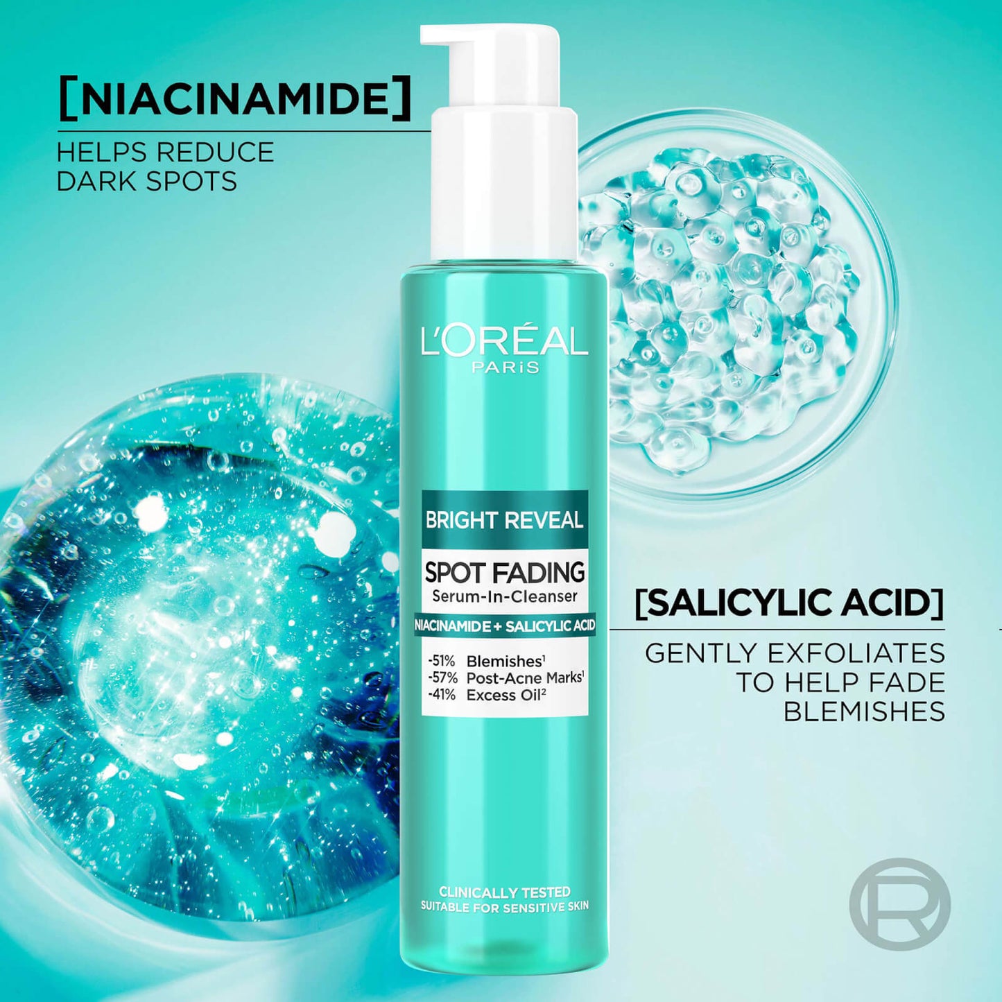 Bright Reveal Spot Fading Serum-in-Cleanser with Niacinamide and Salicylic Acid 150ml