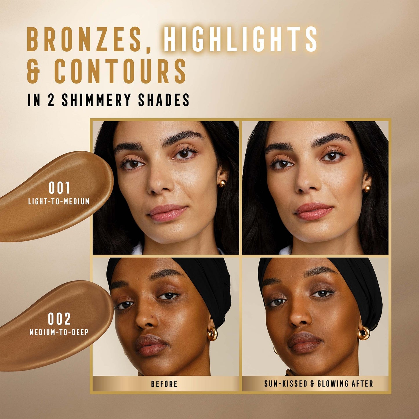 Max Factor Miracle Pure Golden Glow Bronzer 15ml (Various Shades) - 001 Light to Medium