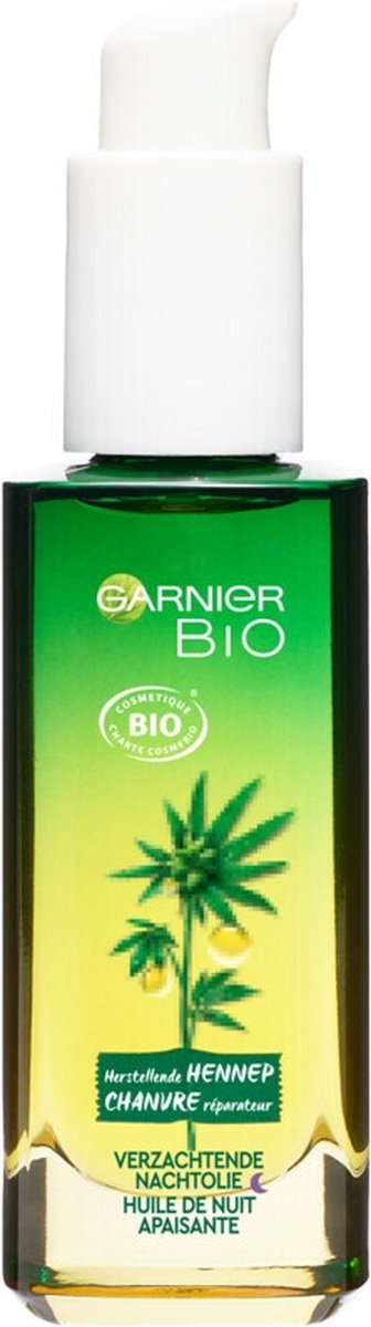 Garnier Bio Verzachtende Hennep Nachtolie - Vermoeide & Gevoelige Huid - 30ml