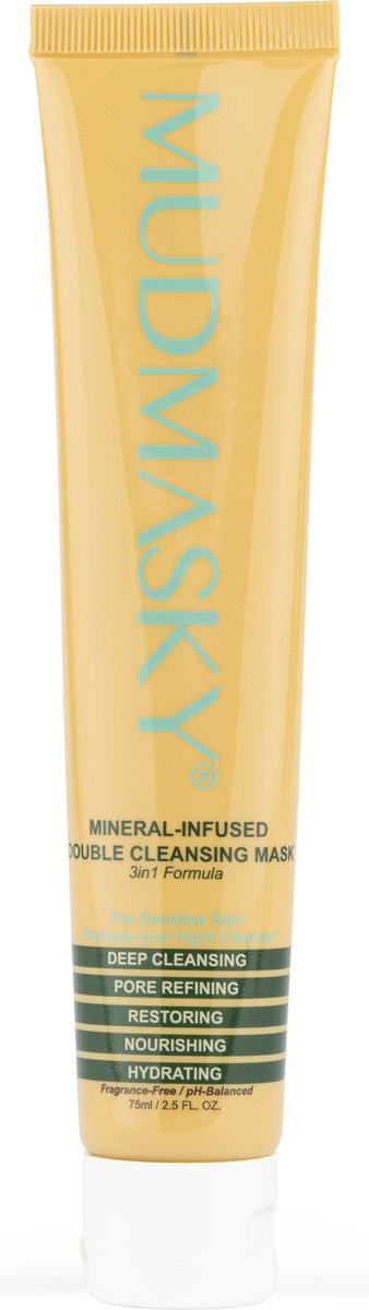 MUDMASKY - Diepe Gezichtsreiniger - Nachtreiniger - Poriënreiniger voor Puistjes - Mee-eters - Mineral-Infused Double Cleansing Mask - Face Wash - Cleanser