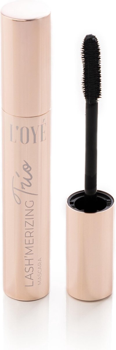 L'OYÉ LASH'MERIZING TRIO MASCARA 3in1 BRUSH - kokos olie - waterbasis - ultra zwart - langhoudend - verzorgend