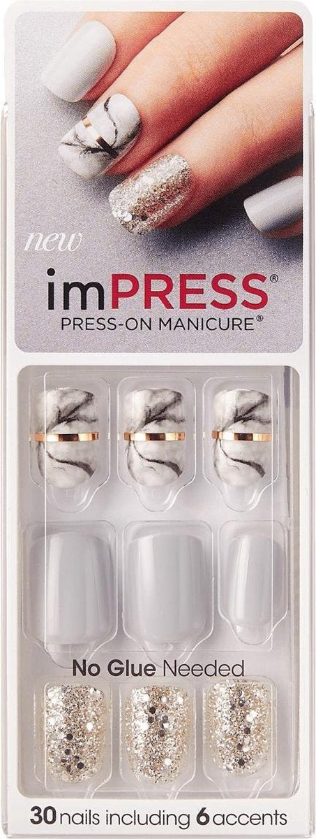 Kiss imPRESS Press-on Manicure Yeah Boy- Kunstnagels - Nagels - Press on nails - Plaknagels - Nepnagels - 30 stuks - Beste Kwaliteit