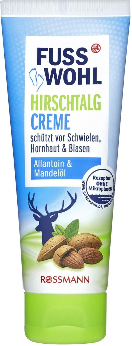 Fusswohl voetencrème - Talgcrème van herten met amandelolie, witte thee-extract en allantoïne (75 ml)