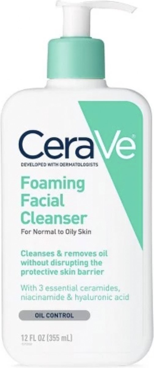CeraVe Foaming Facial Cleanser for Normal to Oily Skin Reinigingsgel - normale tot vette huid - 355ml