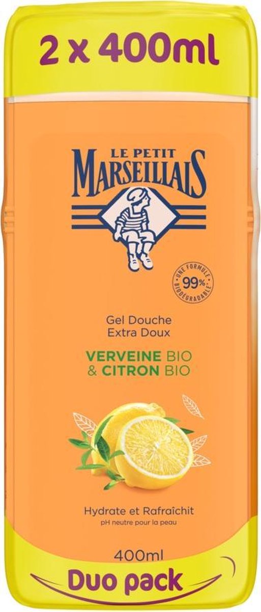 Le Petit Marseillais Douchegel BIO IJzerkruid & BIO Citroen 2x400 ml