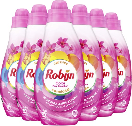Vloeibaar Wasmiddel - Klein & Krachtig - Pink Sensation Voordeelverpakking 6 flessen