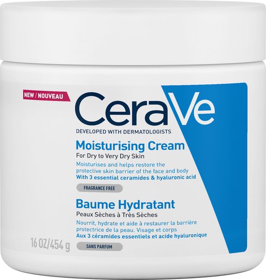 CeraVe Moisturizing Cream - for Dry to Very Dry Skin - With Hyaluronic Acid and 3 Essential Ceramides - 454g