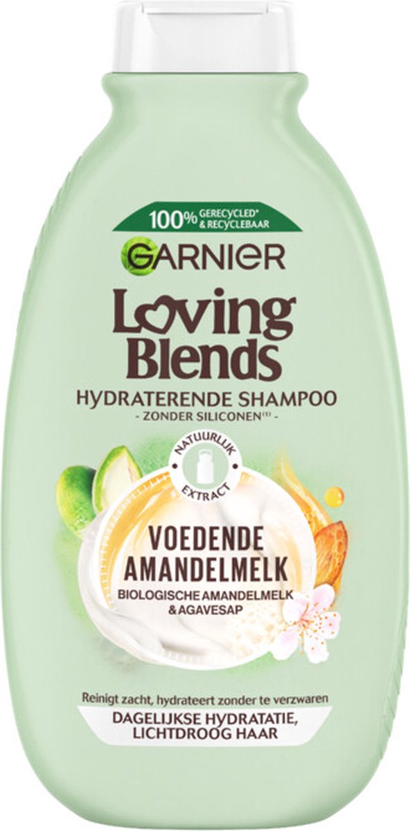 Garnier Loving Blends Shampoo - Voedende Amandelmelk - 3 x 300 ml - Voordeelverpakking