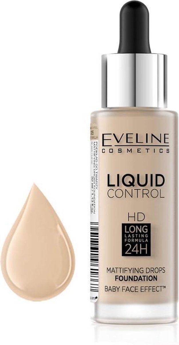 Eveline Cosmetics Liquid Control Foundation With Dropper 015 Light 32ml.