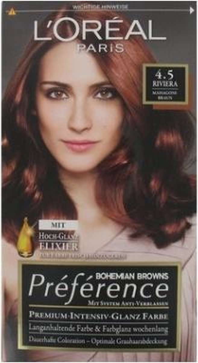 Loreal Haarverf - Préférence nr. 4.5 Riviera Mahonie Bruin
